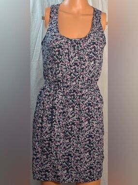 Ya Los Angeles Navy Floral Tank Dress with Pink and White Flowers